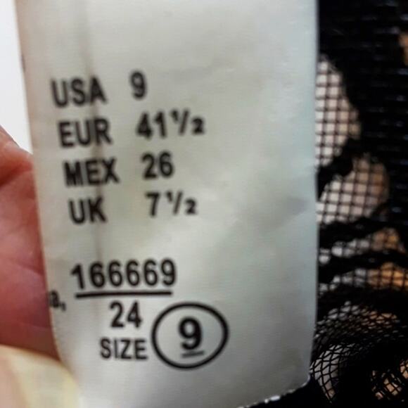 American Eagle Womens Sz 9 BOHO Festival Black Lace Platform 4" Wedge Heels - Picture 5 of 12